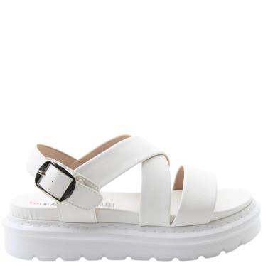 HEAVENLY FEET WOMENS WEDGE STRAP SANDAL - WHITE
